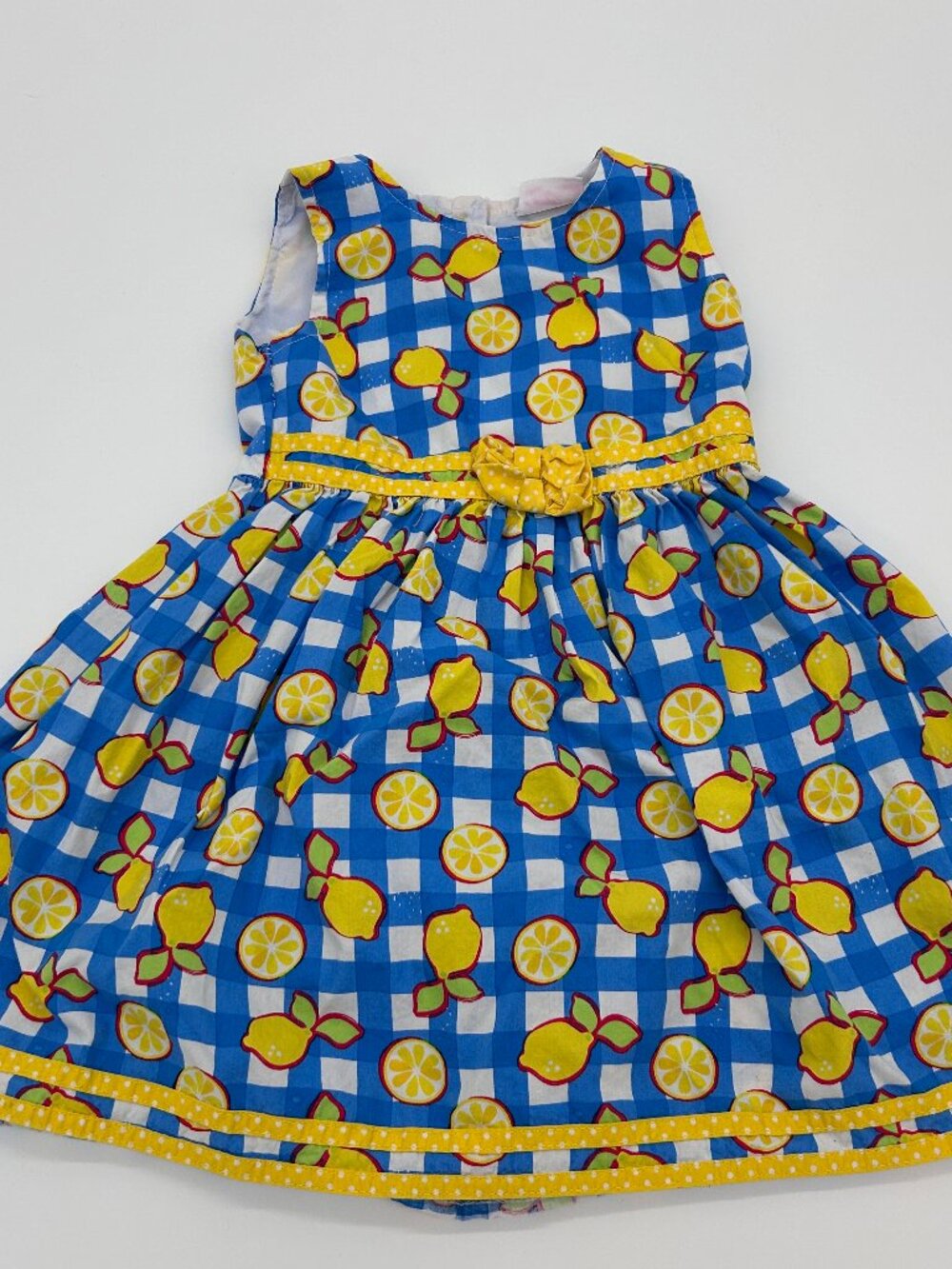 Nannette Kids Girl Blue Gingham Lemon Dress Easter Spring Toddler Size 4T Summer